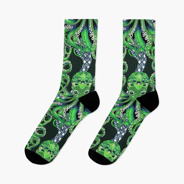 Item preview, Mystical Green Octopus Psychedelic Ocean Pattern designed and sold by Veata.