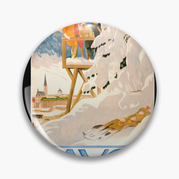 Item preview, Vintage Davos Travel Poster | Art Deco Ski Resort Print | Alpine Bobsled Scene | Mid-20th Century Swiss Winter Sports Decor designed and sold by artofuniverse.