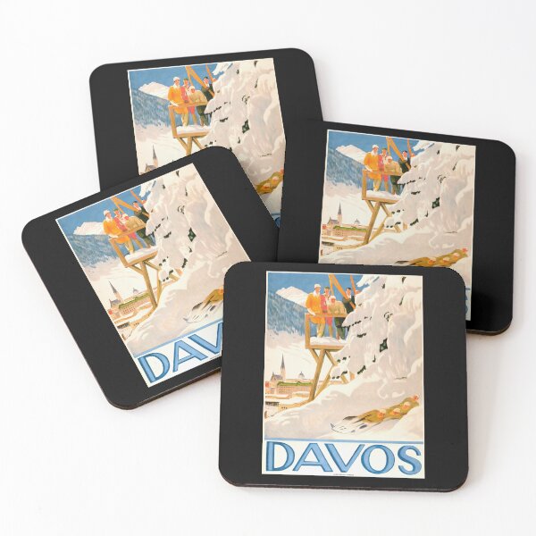 Item preview, Vintage Davos Travel Poster | Art Deco Ski Resort Print | Alpine Bobsled Scene | Mid-20th Century Swiss Winter Sports Decor designed and sold by artofuniverse.