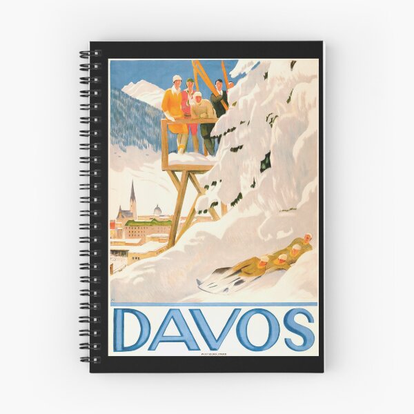 Item preview, Vintage Davos Travel Poster | Art Deco Ski Resort Print | Alpine Bobsled Scene | Mid-20th Century Swiss Winter Sports Decor designed and sold by artofuniverse.