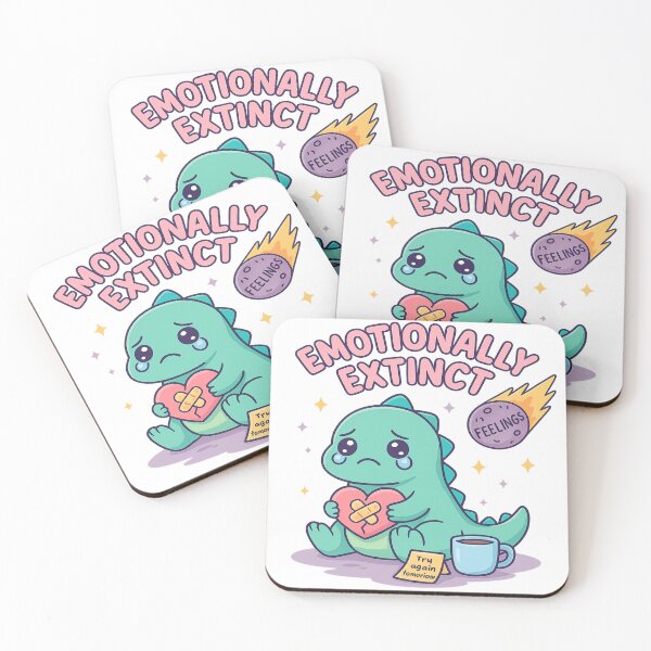 Item preview, Emotionally Extinct – Cute Sad Dino Mental Health Design designed and sold by Art-Tacos.