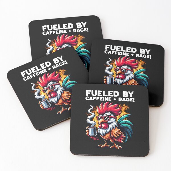 Item preview, Fueled By Caffeine And Rage Rooster designed and sold by Belarte.shop.