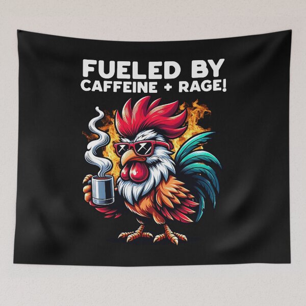 Item preview, Fueled By Caffeine And Rage Rooster designed and sold by Belarte.shop.