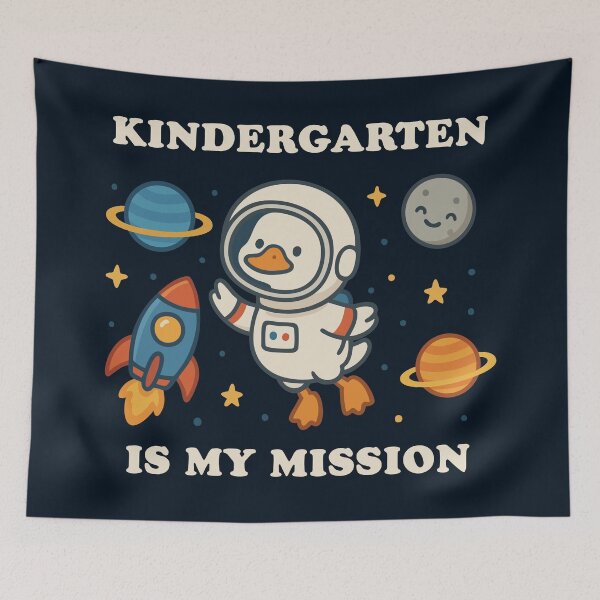 Item preview, Kindergarten Is My Mission – Cute Goose Astronaut Space Theme for Students & Teachers- kindergarten teacher gift designed and sold by station-one.