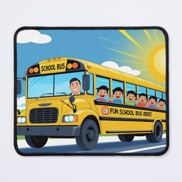 Item preview, Balade Amusante en Bus Scolaire avec Chauffeur Sympathique.Fun School Bus Ride with Friendly Driver designed and sold by Drawingshirts.