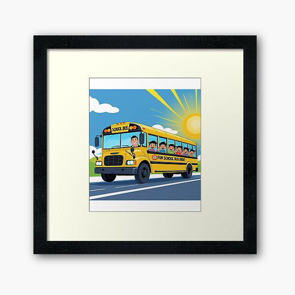 Item preview, Balade Amusante en Bus Scolaire avec Chauffeur Sympathique.Fun School Bus Ride with Friendly Driver  designed and sold by Drawingshirts.