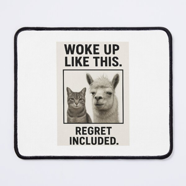 Item preview, I woke up like this birthday funny prank meme gift weird llama satire designed and sold by CheeseBlueprint.