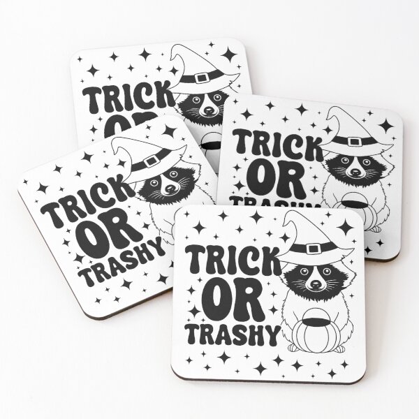 Item preview, Funny Halloween Raccoon Design – Trick or Trashy with Witch Hat designed and sold by haitrieuic96.