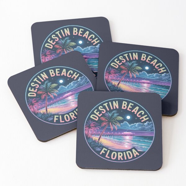 Item preview, Neon Night Destin Beach Florida Sticker designed and sold by Horizon Tales.