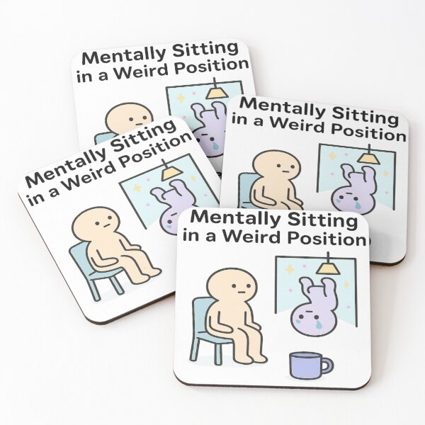 Item preview, Mentally Sitting in a Weird Position – Surreal Cartoon Brain Moment designed and sold by Art-Tacos.