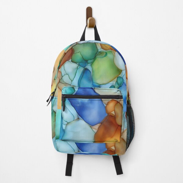 Item preview, Caribbean Sea Glass – Abstract Ink in Ocean Hues designed and sold by newnomads-art.