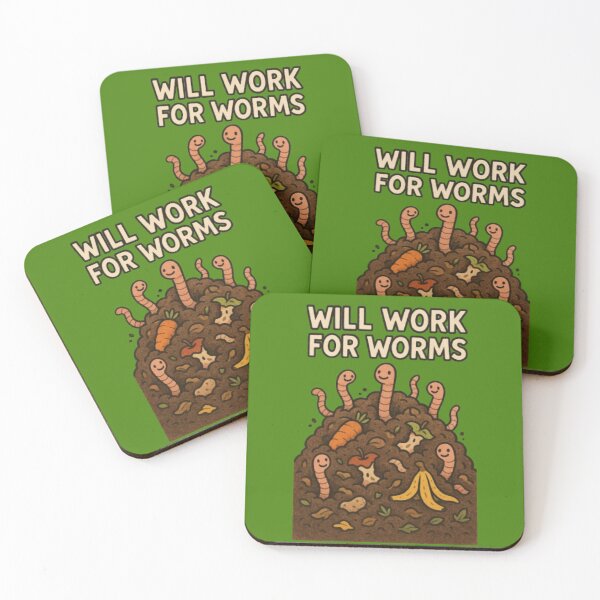 Item preview, Will Work for Worms: Funny Compost Design designed and sold by ShamblesShirts.
