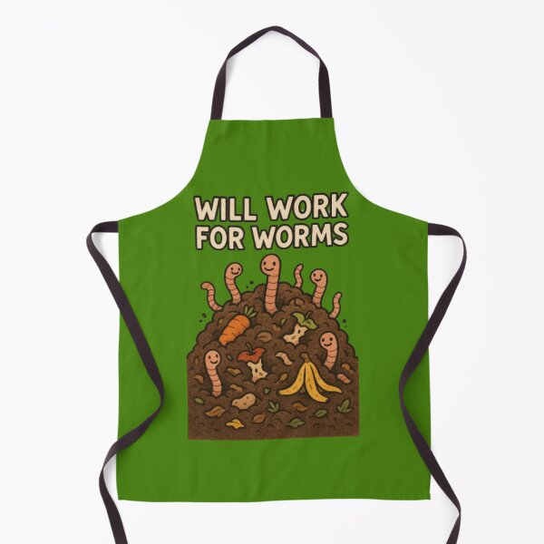 Item preview, Will Work for Worms: Funny Compost Design designed and sold by ShamblesShirts.