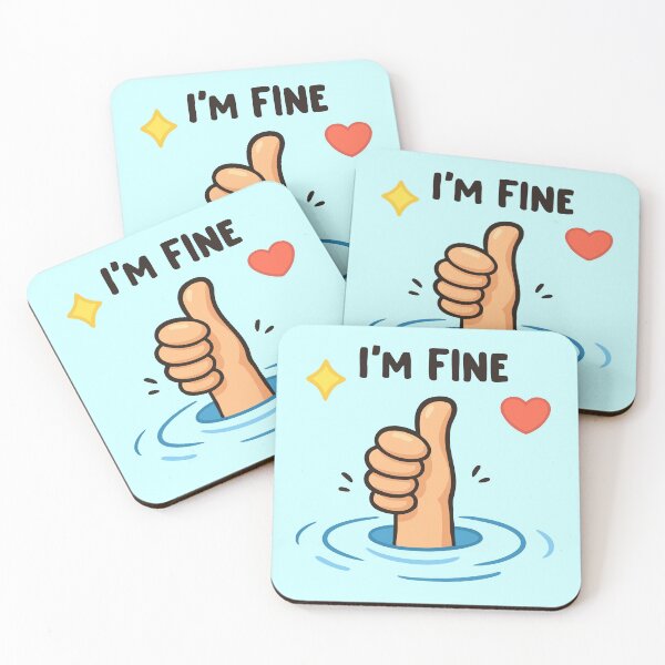Item preview, Funny Drowning Hand Thumbs Up – I'm Fine Meme Art designed and sold by graphicnew.
