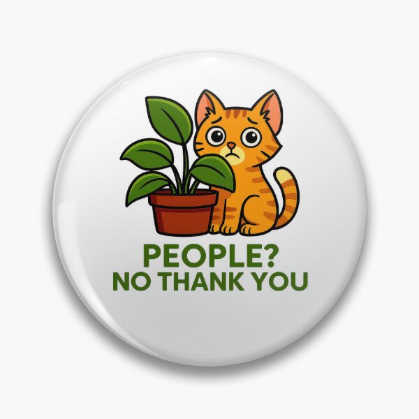 Item preview, Antisocial Cat Humour - People No Thank You Funny Introvert Pet Design designed and sold by EdgyEdgeArt.