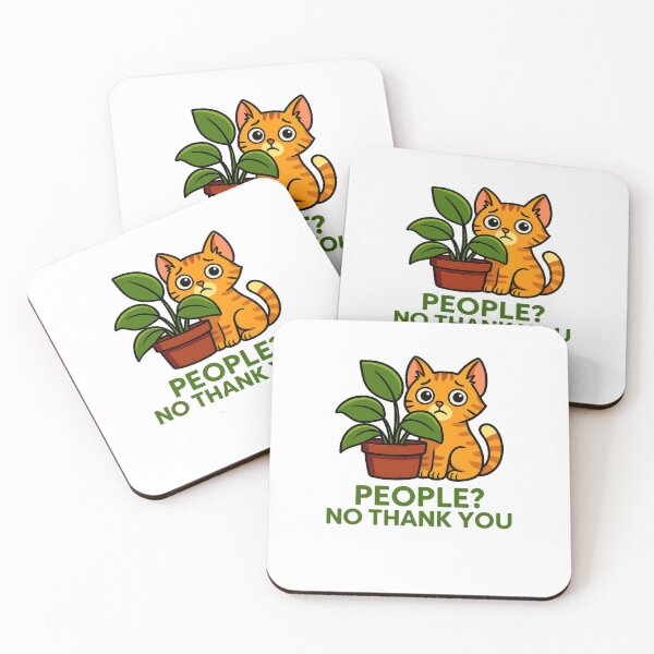 Item preview, Antisocial Cat Humour - People No Thank You Funny Introvert Pet Design designed and sold by EdgyEdgeArt.