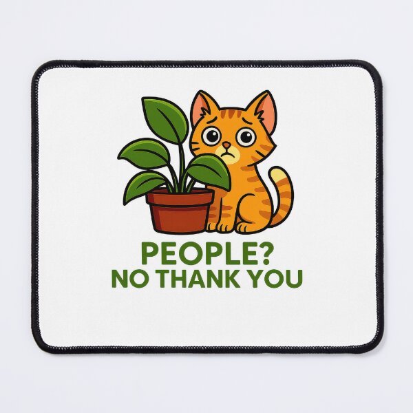 Item preview, Antisocial Cat Humour - People No Thank You Funny Introvert Pet Design designed and sold by EdgyEdgeArt.