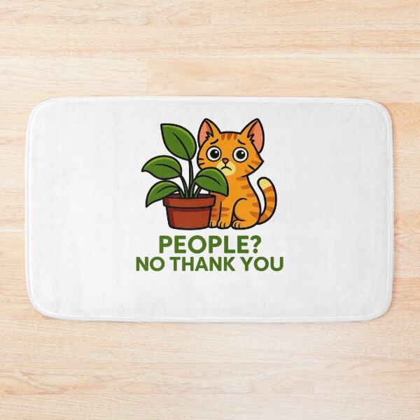 Item preview, Antisocial Cat Humour - People No Thank You Funny Introvert Pet Design designed and sold by EdgyEdgeArt.