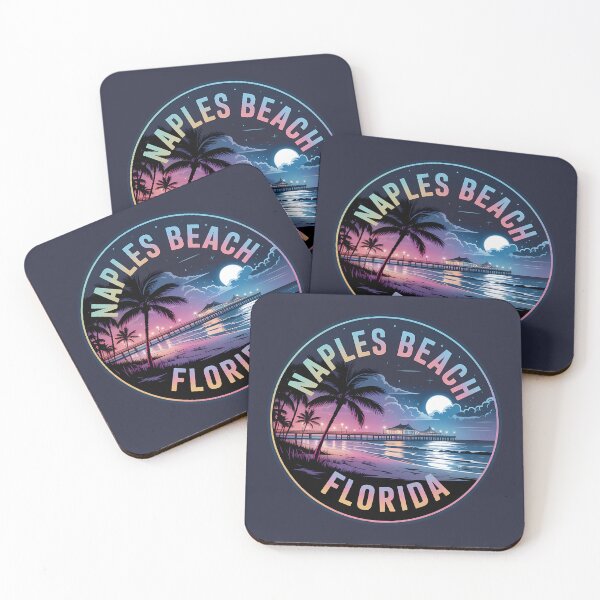 Item preview, Neon Night Naples Beach Florida Sticker designed and sold by Horizon Tales.