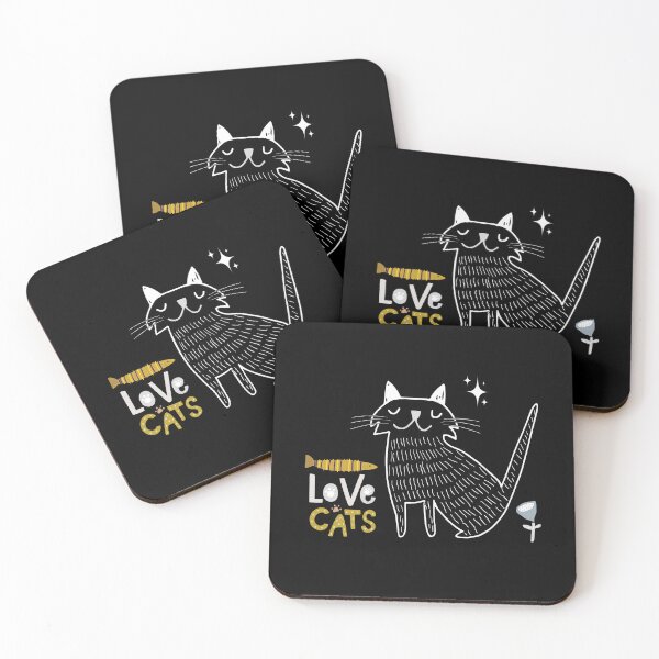 Item preview, Love Cats – Whimsical Black Cat Design for Cat Lovers designed and sold by TheBeeKindSpace.