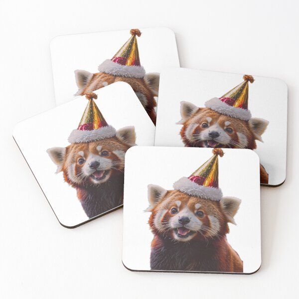 Item preview, Red Panda Birthday Party Hat Happy Balloons Celebrations Cute  designed and sold by CheeseBlueprint.