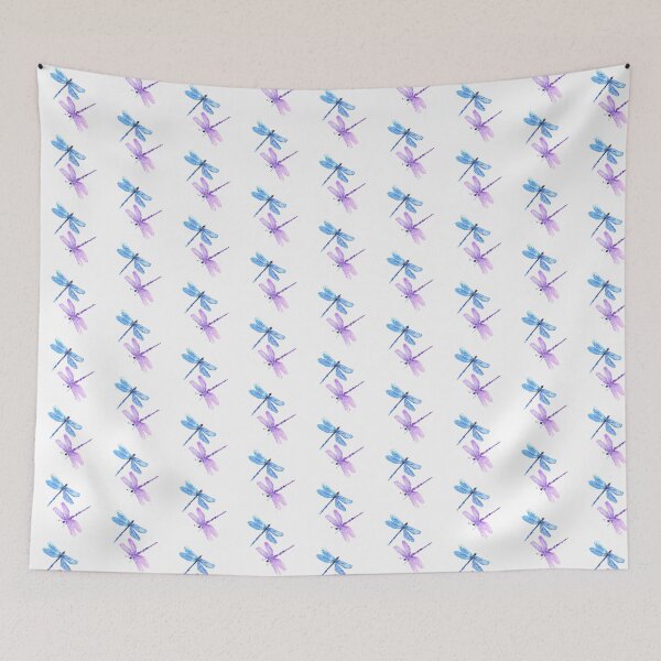 Item preview, Watercolor Dragonflies in Purple and Blue – Delicate Nature Art designed and sold by Monika Howarth.