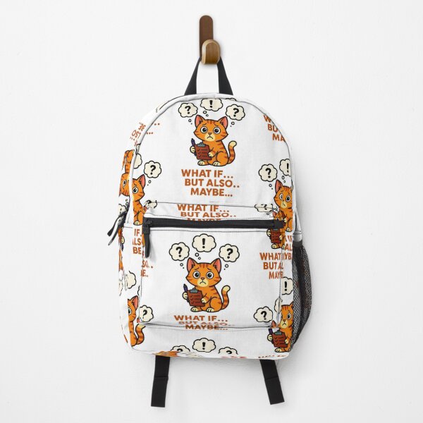 Item preview, Overthinking Cat Anxiety - What If But Also Maybe Mental Health Humour Design designed and sold by EdgyEdgeArt.