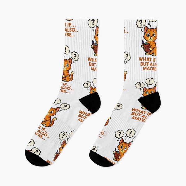 Item preview, Overthinking Cat Anxiety - What If But Also Maybe Mental Health Humour Design designed and sold by EdgyEdgeArt.