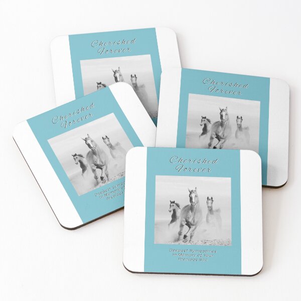 Item preview, DEEPEST SYMPATHIES, CARD, WILD HORSES, BLUE designed and sold by AASparksDesigns.