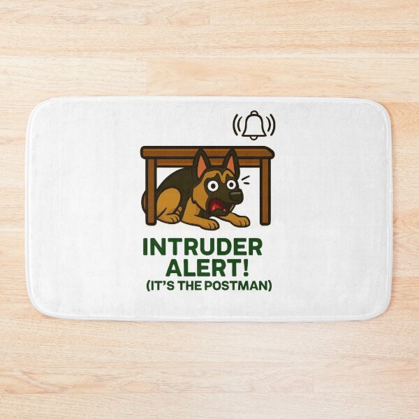 Item preview, Guard Dog Humour - Intruder Alert It's the Postman Funny Dog Design designed and sold by EdgyEdgeArt.