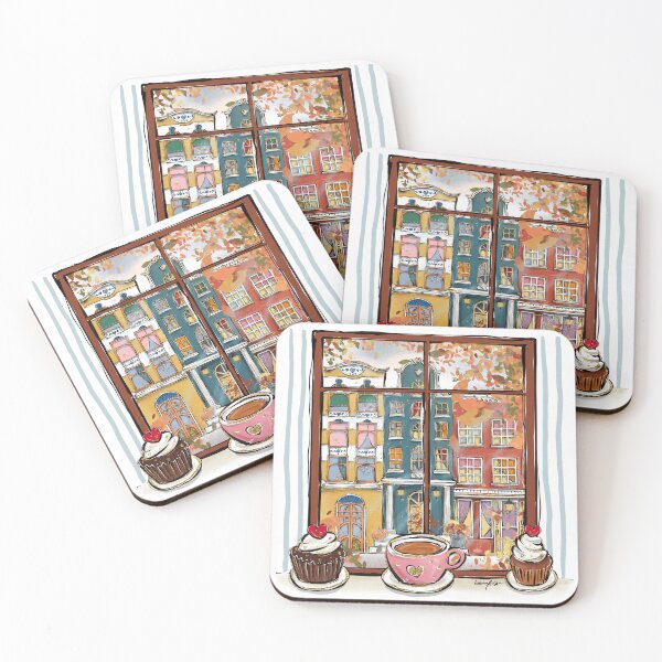 Item preview, Fall City Street Coffee Shop View designed and sold by KaramfilaS.