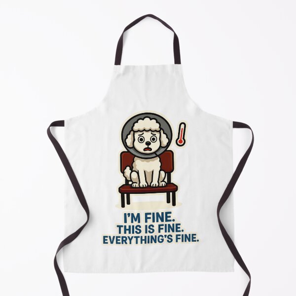 Item preview, I'm Fine This Is Fine Everything's Fine Anxious Dog Meme designed and sold by EdgyEdgeArt.
