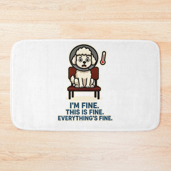 Item preview, I'm Fine This Is Fine Everything's Fine Anxious Dog Meme designed and sold by EdgyEdgeArt.