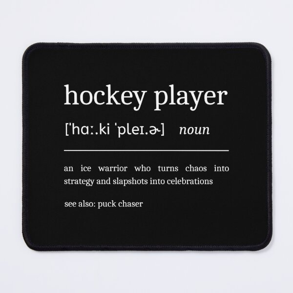 Artikelvorschau, Hockeyspieler Definition Lustiges motivierendes Eishockey-Wörterbuch entworfen und verkauft von StrideSuccess.