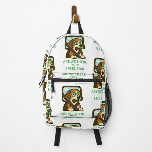 Item preview, Are We There Yet I Feel Sick Carsick Dog Travel Meme designed and sold by EdgyEdgeArt.