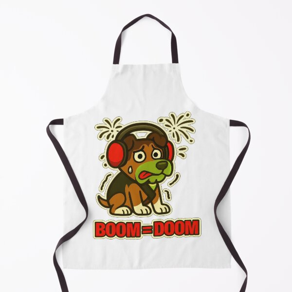 Item preview, Boom Equals Doom Noise Sensitive Dog Fireworks Thunder Meme designed and sold by EdgyEdgeArt.