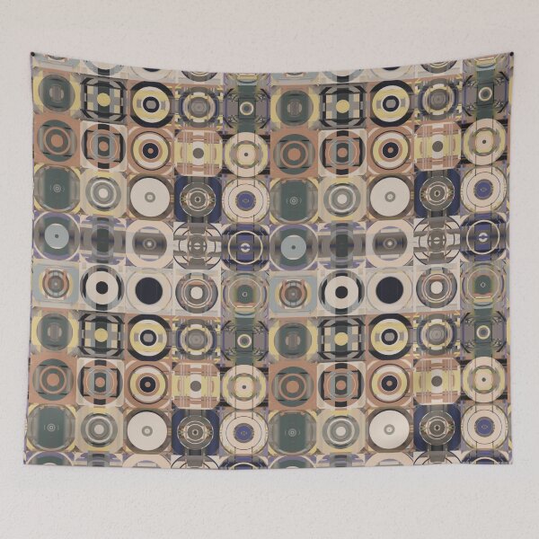 Item preview, Retro 1970s Disc Patchwork by Jenny Meehan  designed and sold by Jenny Meehan Art Prints and Patterns  .