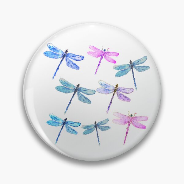 Item preview, Watercolor Dragonflies in Purple, pink and Blue Delicate Nature Art designed and sold by Artbymonika.