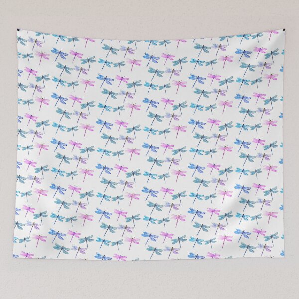 Item preview, Watercolor Dragonflies in Purple, pink and Blue Delicate Nature Art designed and sold by Monika Howarth.