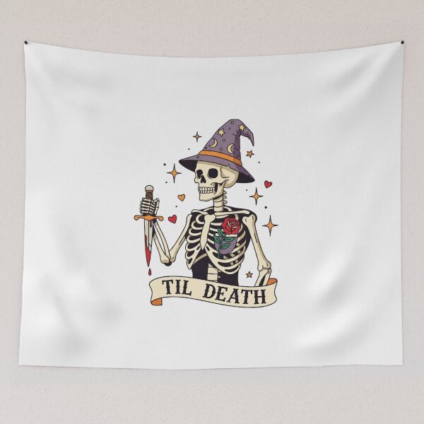 Item preview, Spooky Witchy Skeleton - Til Death - Gothic Romance designed and sold by DropRomance.