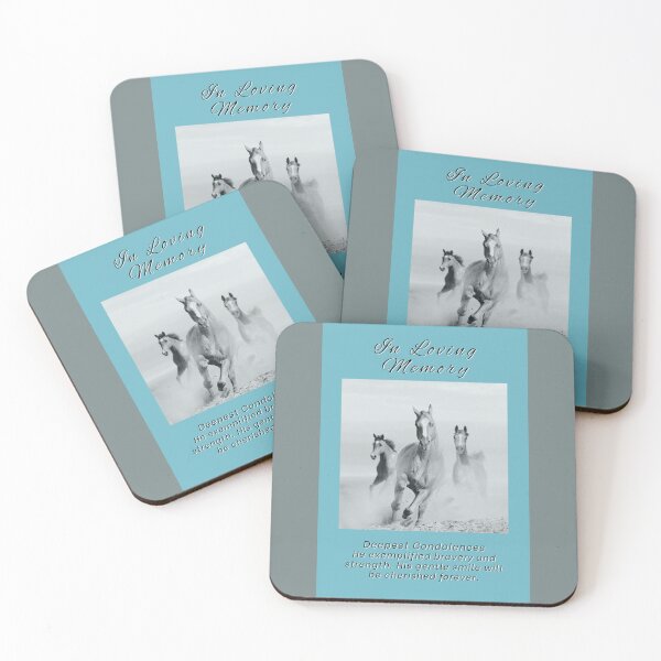 Item preview, DEEPEST CONDOLENCES, SON, CARD, WILD HORSES, BLUE designed and sold by AASparksDesigns.