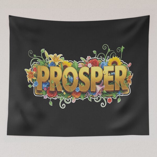 Item preview, Prosper Bold Gold Floral Typography – Inspirational Word Art designed and sold by A2JRetro.