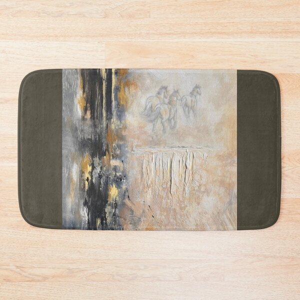 Item preview, Brumby horses running abstract acrylic textured painting designed and sold by Tahnja Wolter.