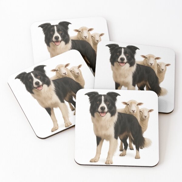 Item preview, Herding Dog – Photorealistic Border Collie with Sheep Design designed and sold by © Zenscape Studio 2025.