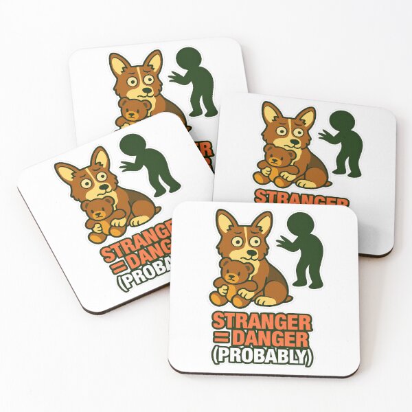 Item preview, Stranger Equals Danger Probably Protective Dog Cute Cautious Meme designed and sold by EdgyEdgeArt.