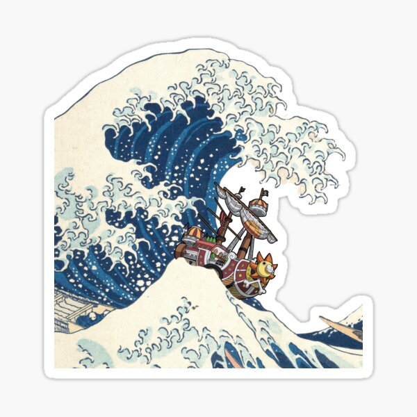 Thousand Sunny Great Wave Glossy Sticker