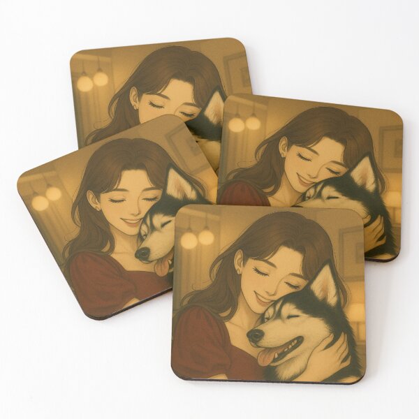 Item preview, Home is Where My Husky Is – Hug Scene Illustration designed and sold by Together-in-calm.