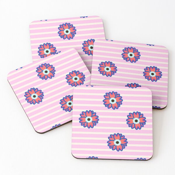 Item preview, Retro Pop Art Floral on Pink Stripes designed and sold by HopeAndHustle.