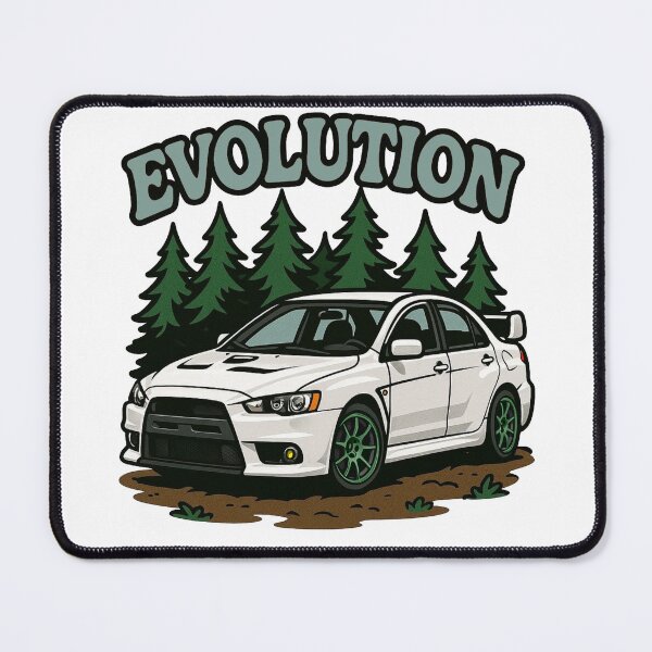 Item preview, Mitsubishi Evolution Pine Forest Drawing designed and sold by Slammed Sketches.