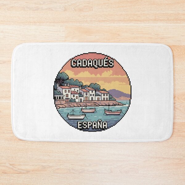 Item preview, Cadaqués España Pixel Art – Retro Coastal Village Design in Pastel Colors designed and sold by CircinusStore.